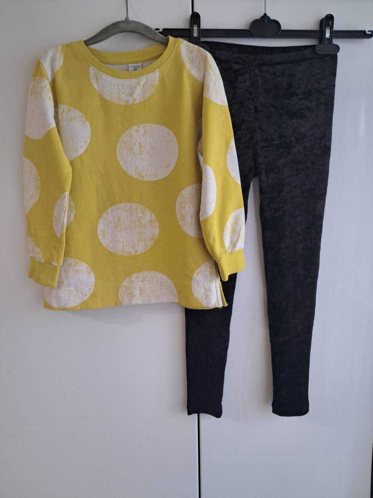 Cudny zestaw:) bluza welurowe legginsy roz 122/128