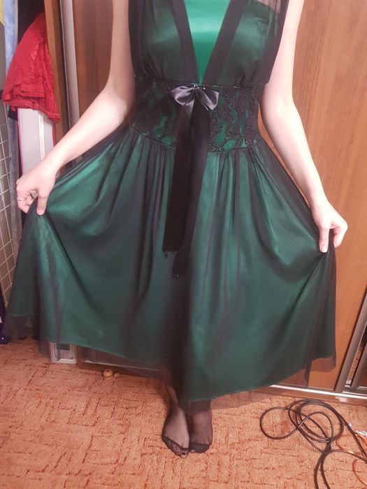 Sukienka zielona z tiulem