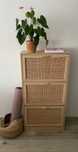 Sapateira boho com 3 portas castanho