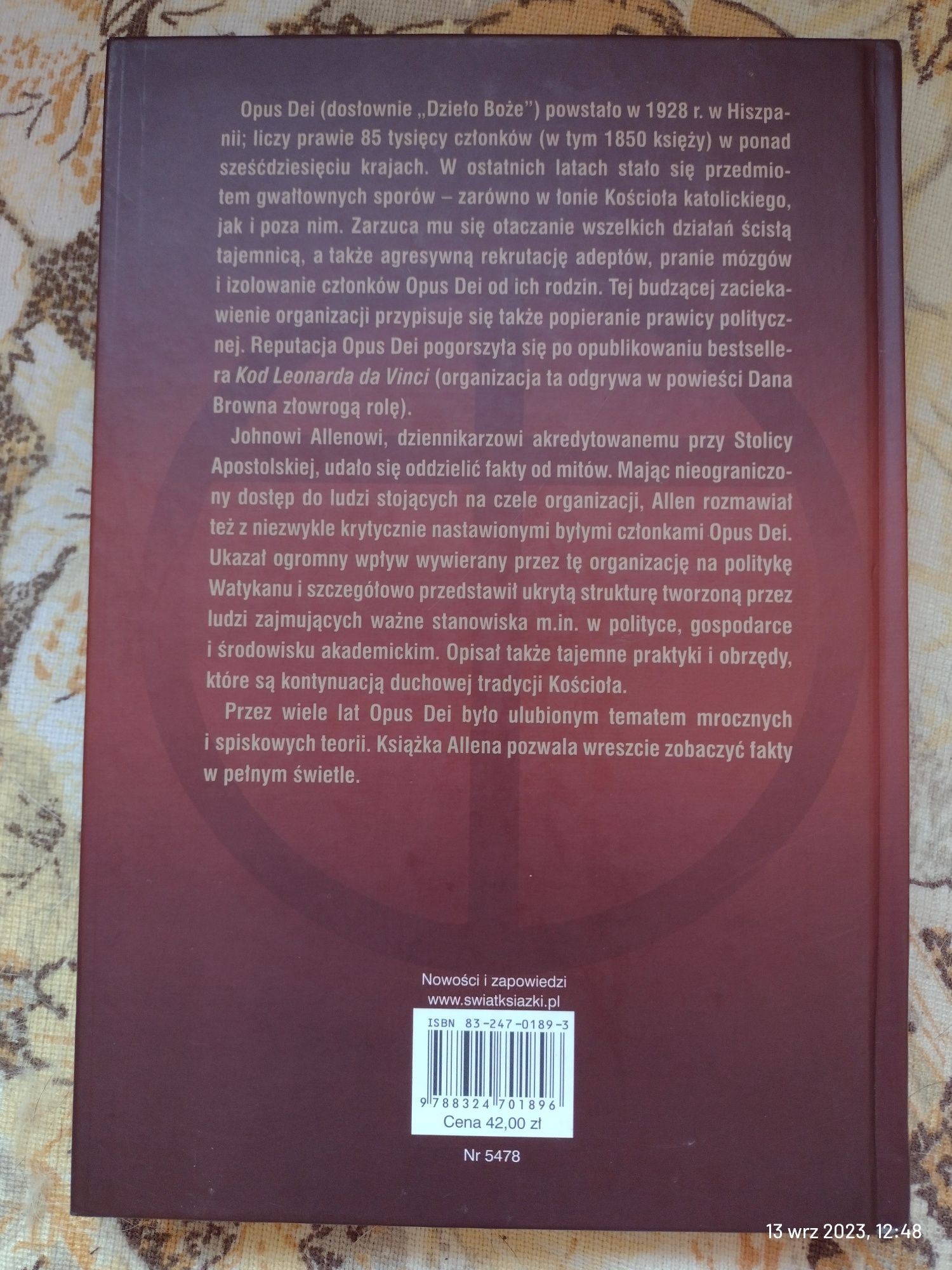 Książka Opus Dei John L. Allen, JR jak NOWA