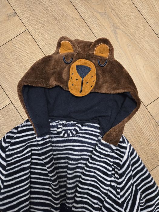 Szlafrok miś z uszami na kapturze rozm. 98/104