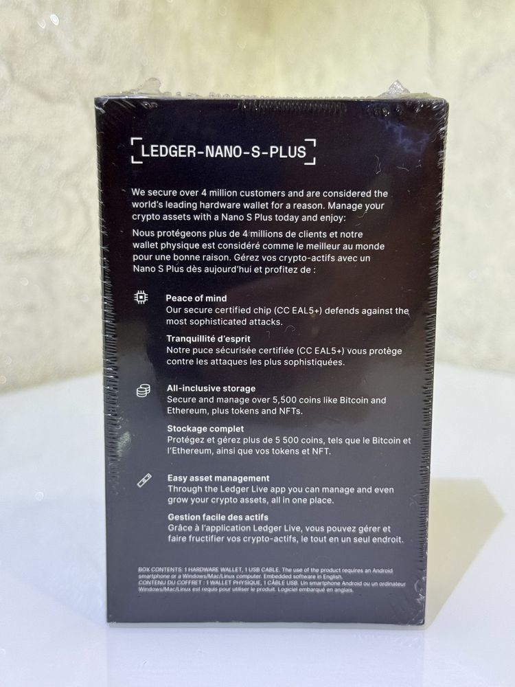 Ledger Nano S Plus (Matte Black) 2025. Оригінал з Франції.
