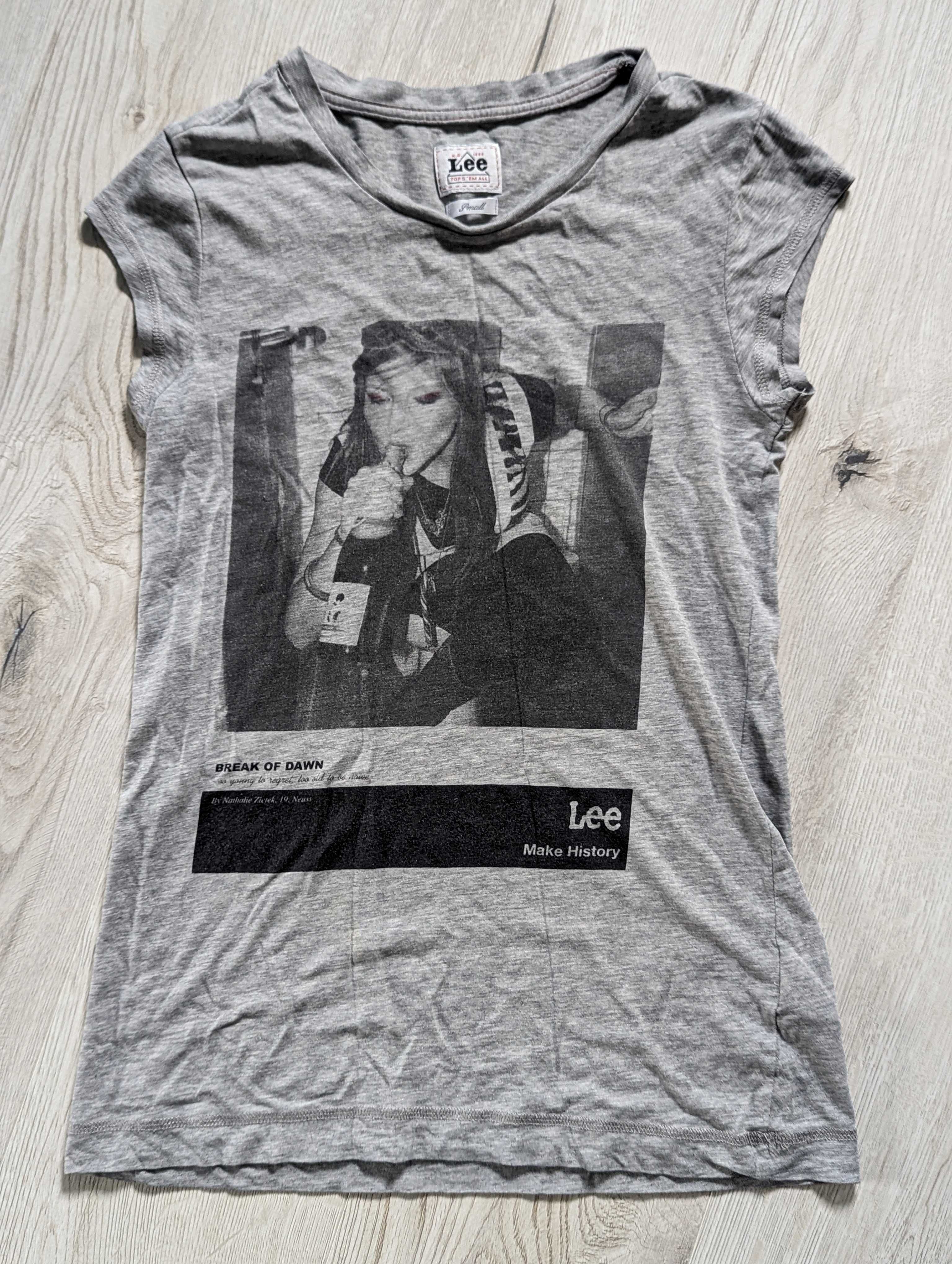 Koszulka Lee  S 36 szara t-shirt na lato bawełna