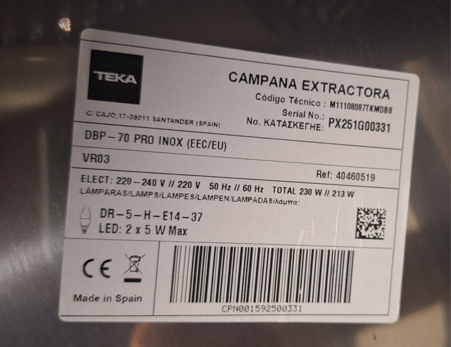 Exaustor de cozinha Teka