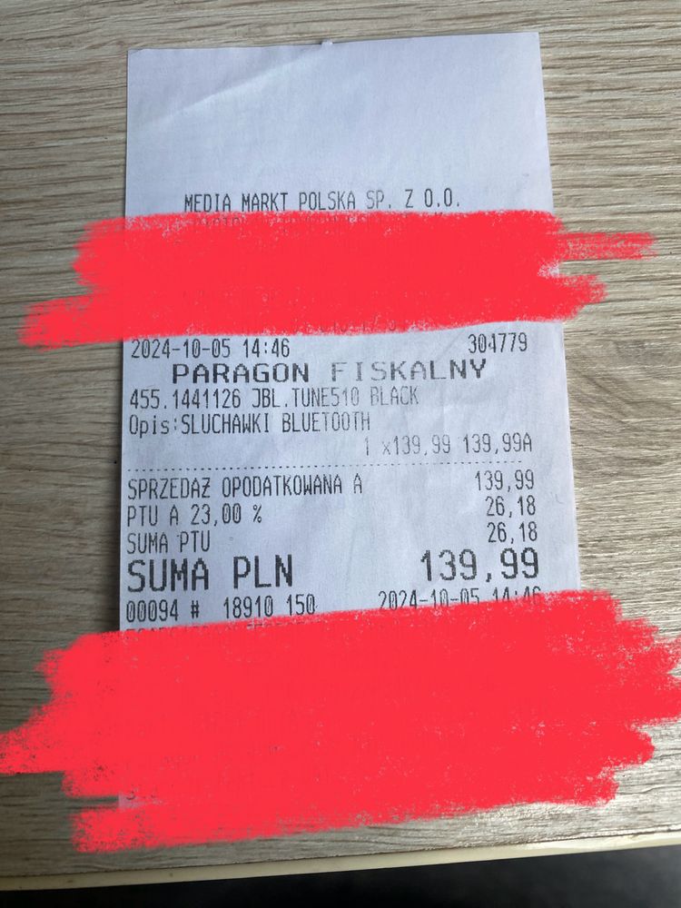 Sluchawki bezprzewodowe nauszne JBL 520BT