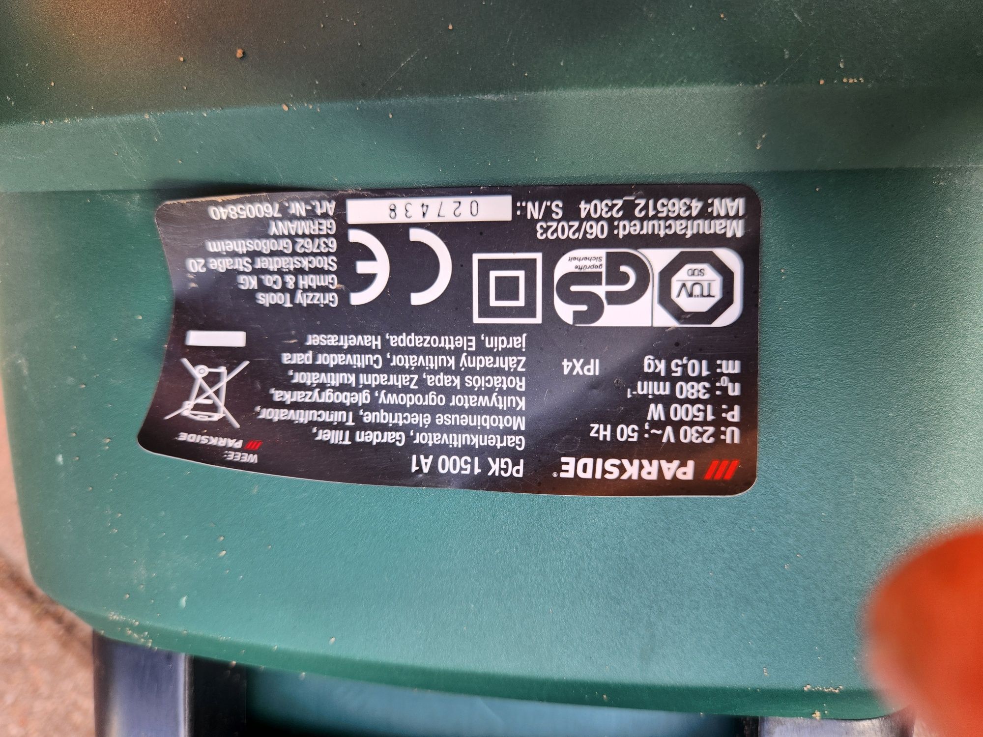 Glebogryzarka elektryczna kultywator Parkside 1500w