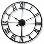 Zegar Ścienny Duży 80 cm Metalowy Czarny do Salonu Biura Domu RETRO
