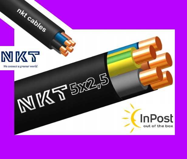 NKT Kabel YKYżo 5x2,5 Przewód ziemny NYY-O/J 5X10, 5x6, 3X2,5, 3x1,5