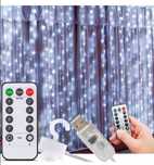 Kurtyna świetlna 3x3m 300LED Girlanda na okno lampki na drucie Haczyki