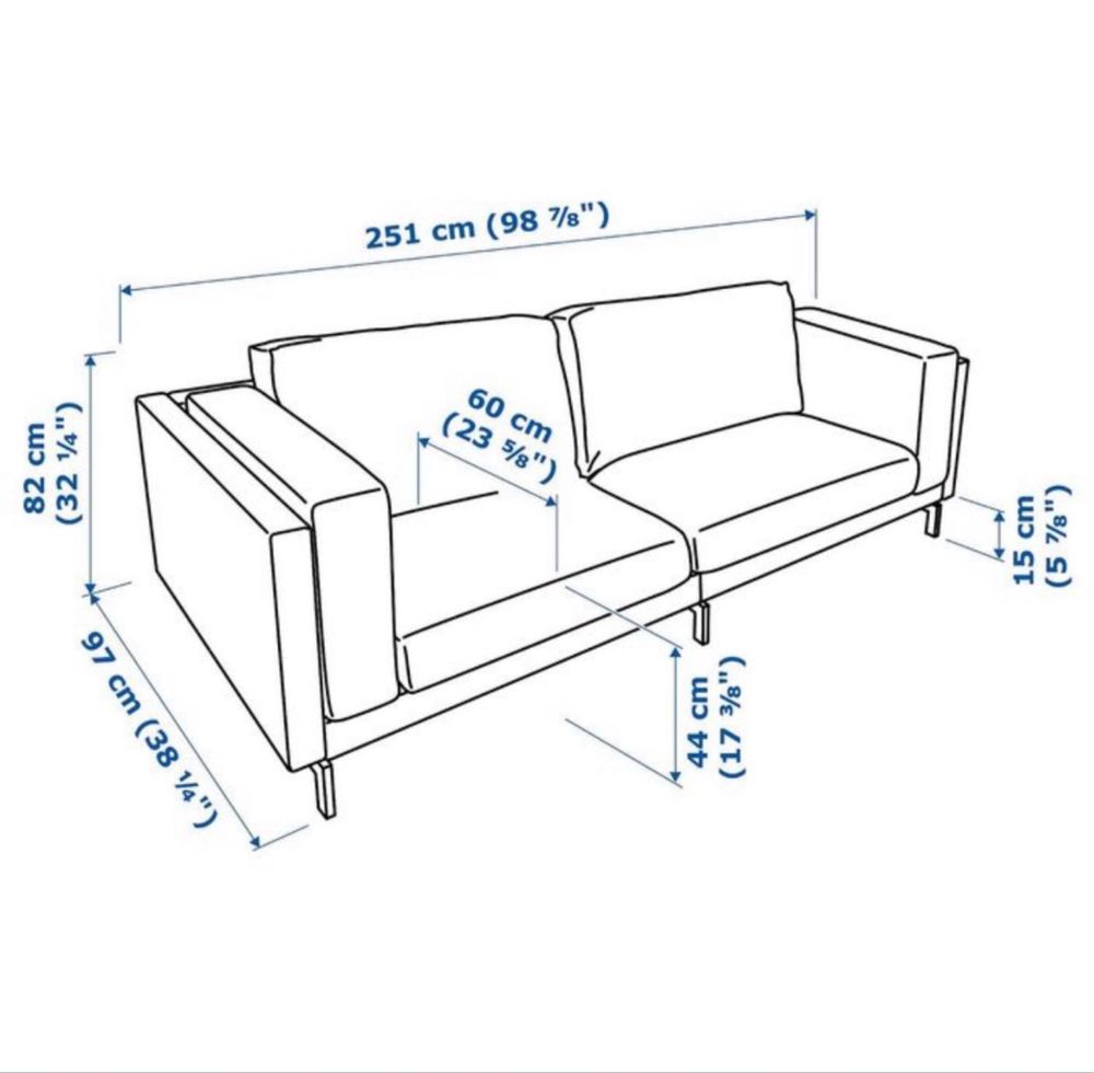 Sofá 3 lugares ikea Nockeby