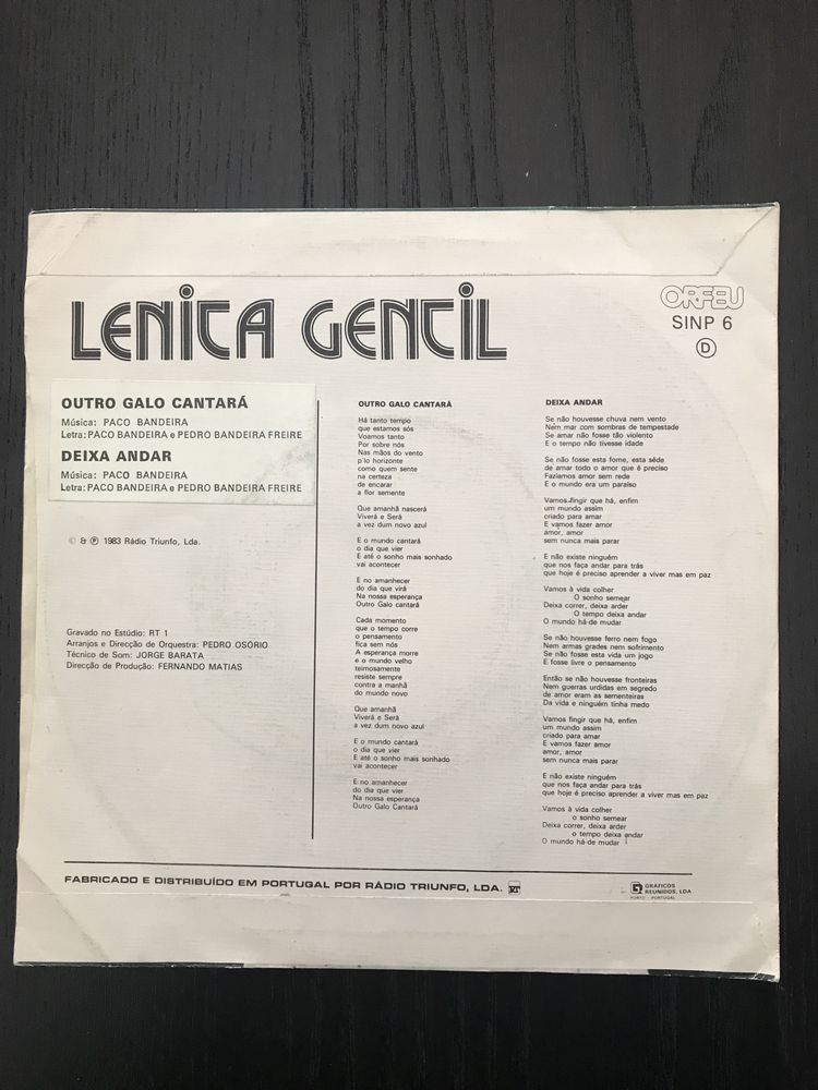 Lenita Gentil - Outro galo cantará