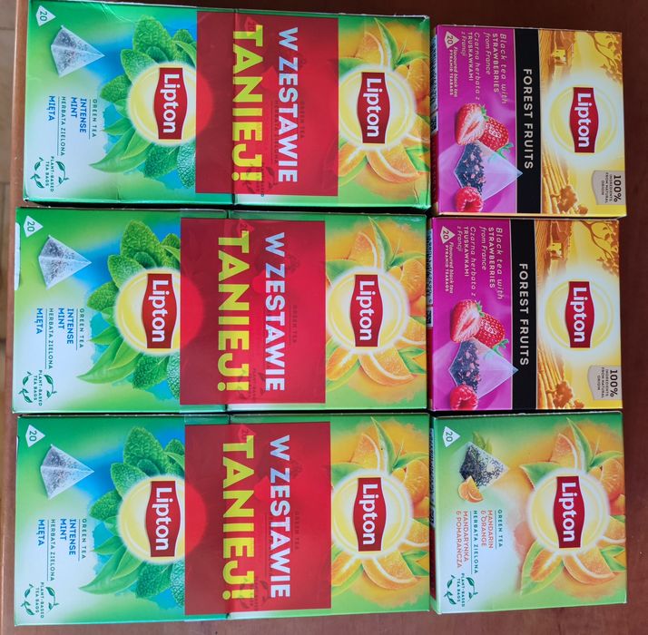 Herbata Lipton różne rodzaje 9 opakowań