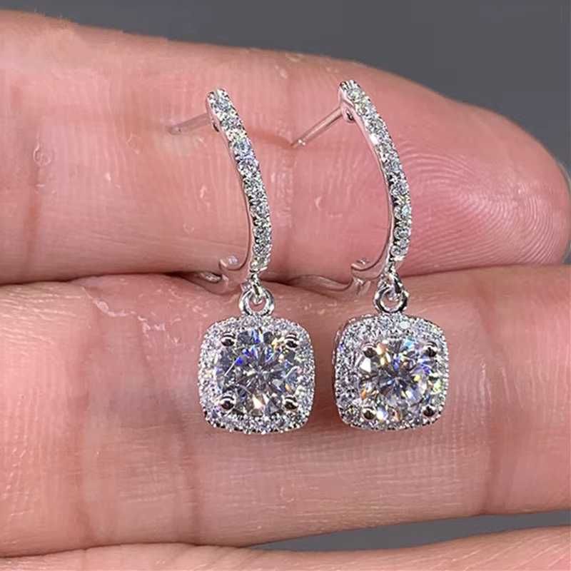 •ZJAWISKOWE• Kolczyki ze Srebra z Moissanitem 1CT + Certyfikat !