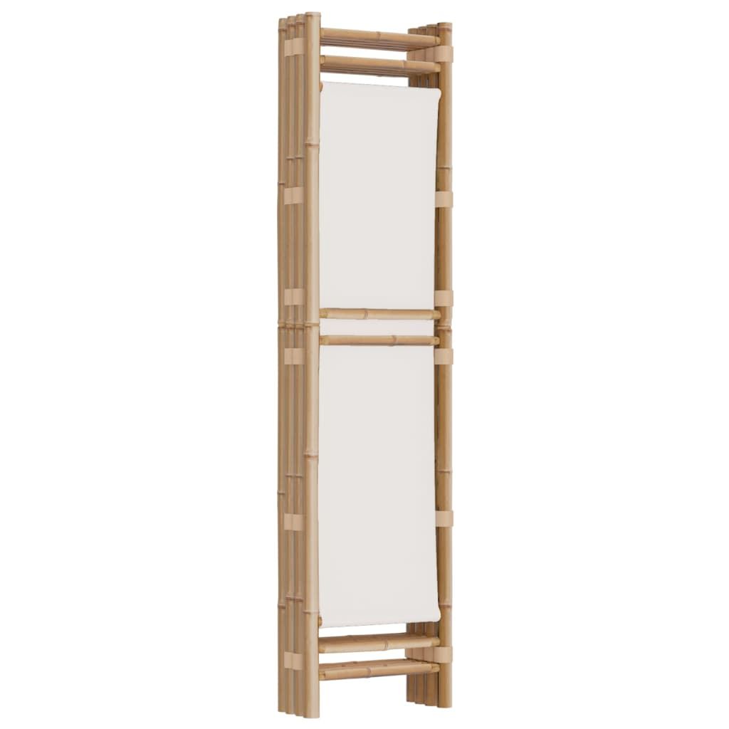 vidaXL Składany parawan 4-panelowy, 160 cm, bambus i płótno