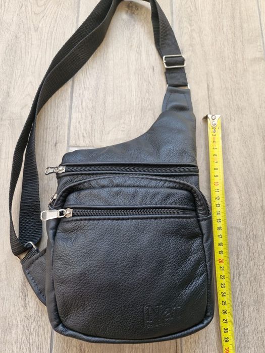 Мужская кожанная сумка через плечо Кобура кросс-боди с 4 отделениями