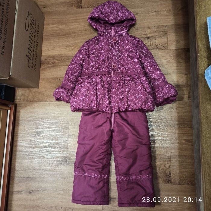 Зимний комбинезон (куртка и полукомбез) для девочки рост 104