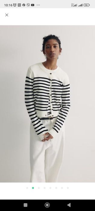 Кофта свитер H&M в полоску на пуговицах