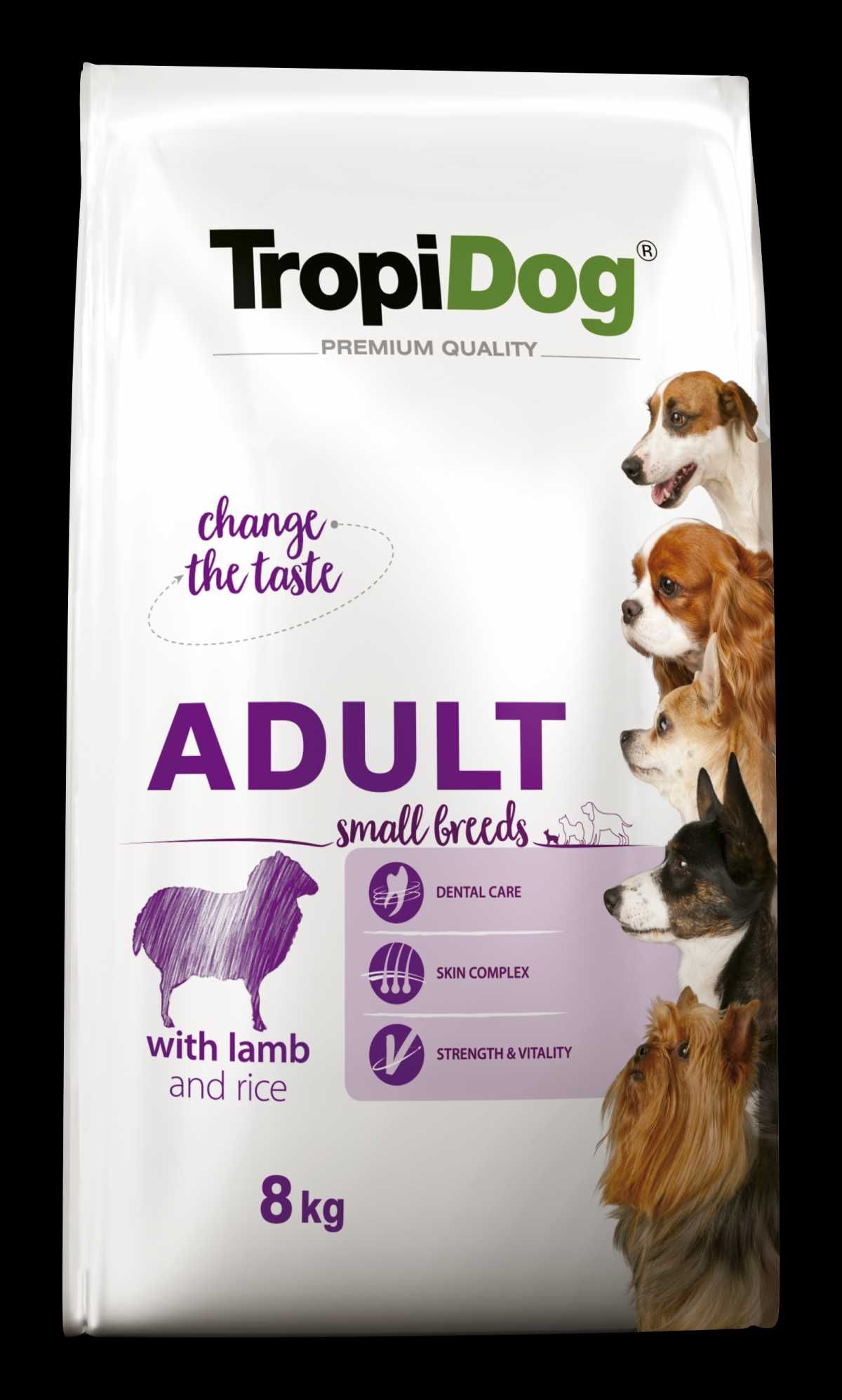 TROPIDOG 8 kg JAGNIĘCINA karma dla psa + przekąski GRATIS