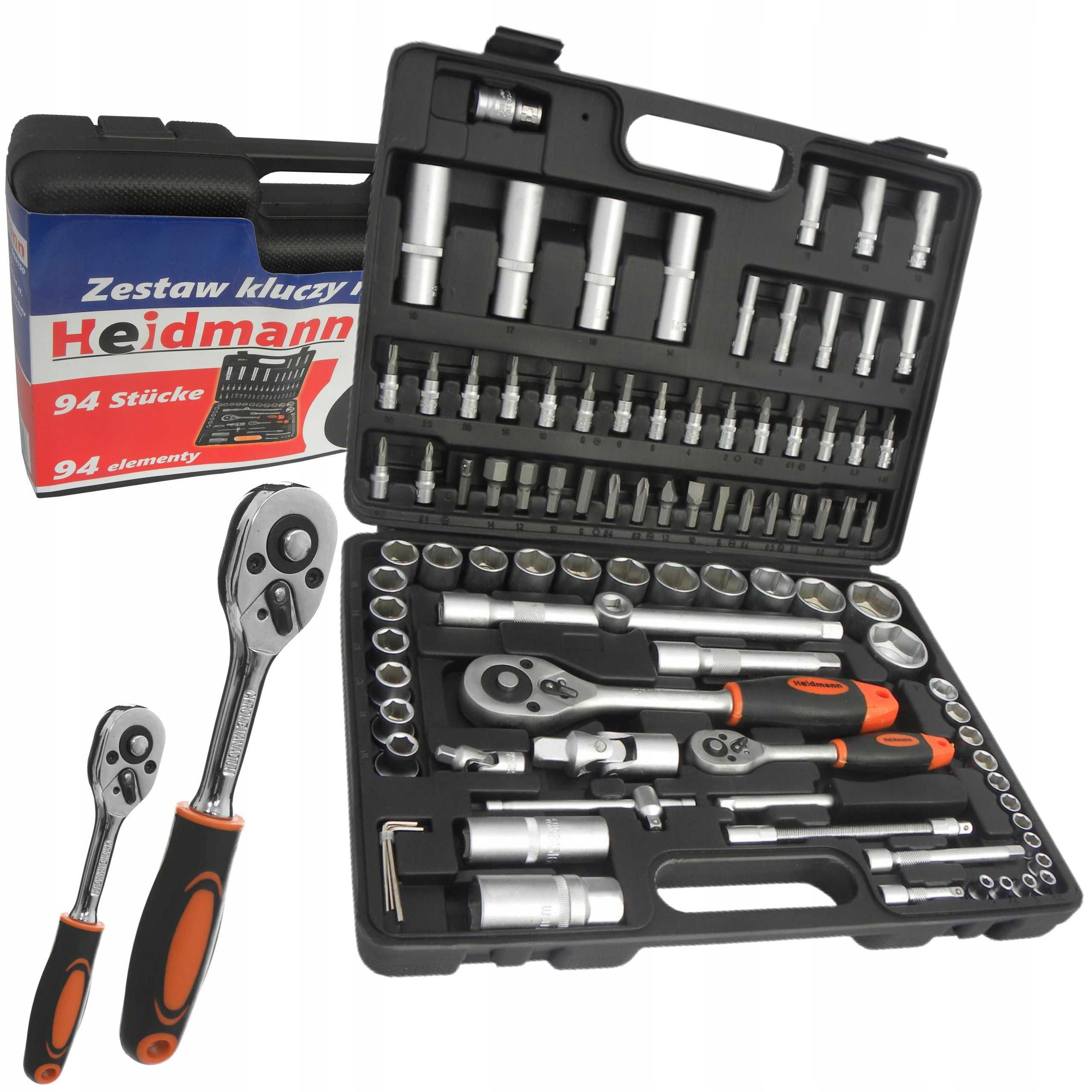 Zestaw kluczy nasadowych klucze nasadowe 94 elementy 1/4",1/2",typ H