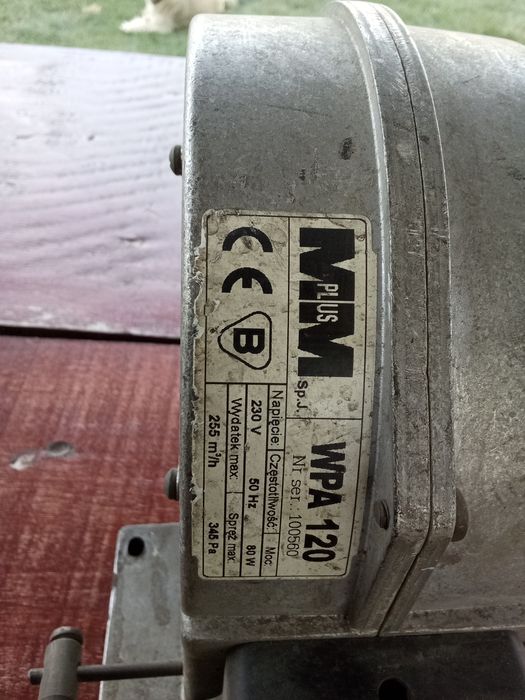 Wentylator dmuchawa WPA 120K klapka do kotła pieca