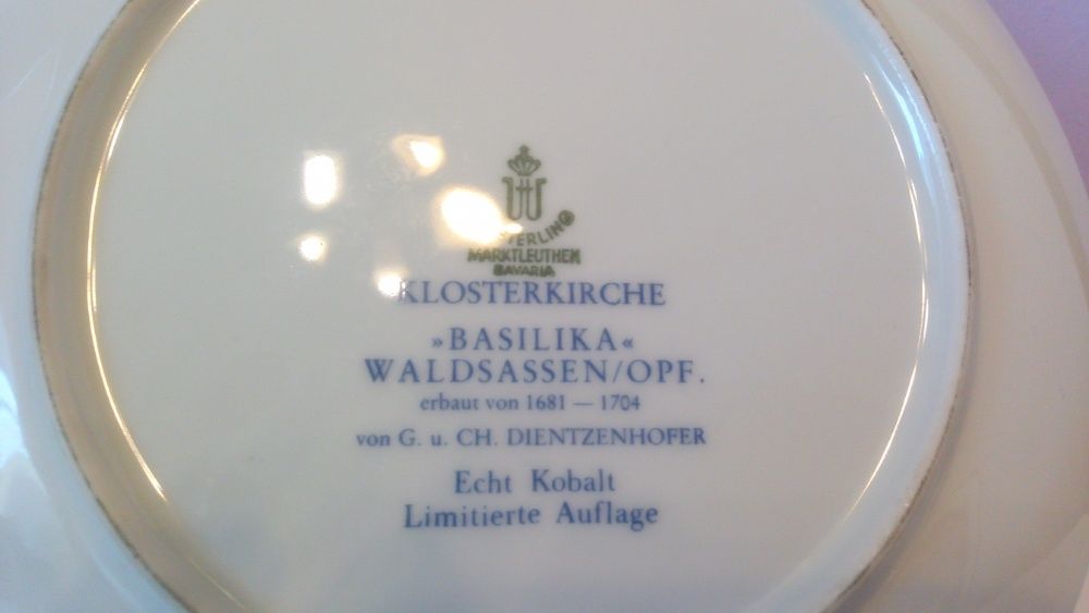Porcelanowy talerz Winterling Klosterkirche "Basilika Waldsassen/opf."