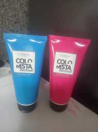 2 tubos tintas cabelo Colorista Washout - azul e rosa LOREAL