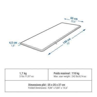 Super MATA kempingowa samopompująca Quechua COMFORT +