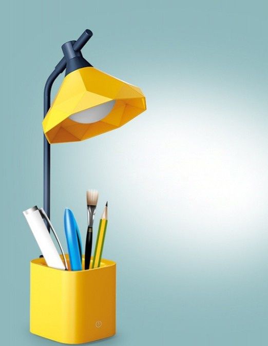 Lampka biurkowa LED z pojemnikiem na długopisy