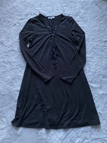 Czarna sukienka glamorous S wiązana z wiązaniem 36
