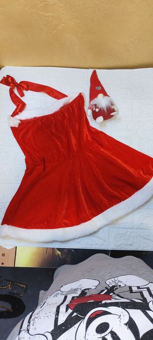 Велюрова еротична сукня Снігуроньки с-м