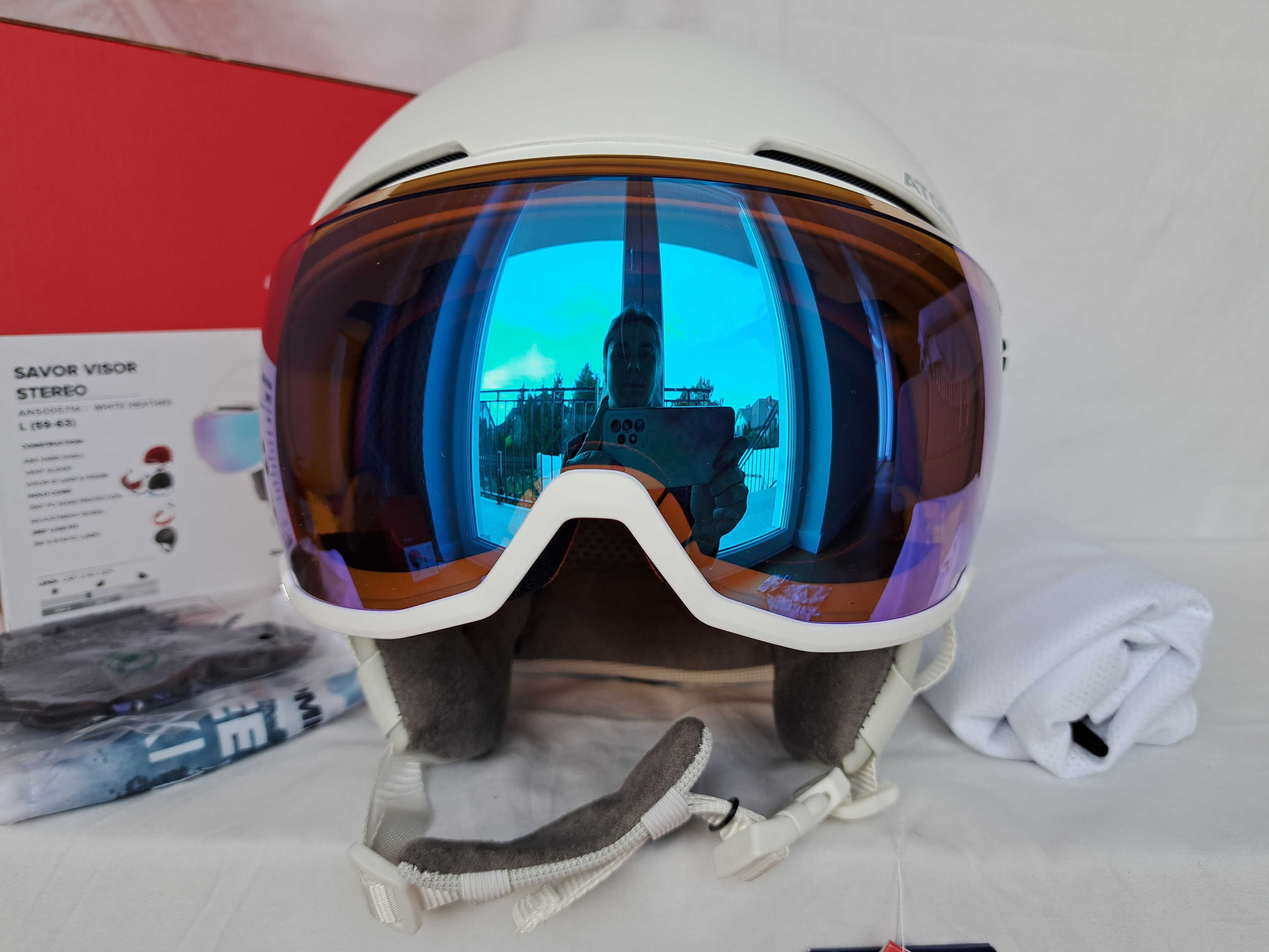 Kask narciarski Atomic Savor Visor Stereo White Heather L 59-63cm