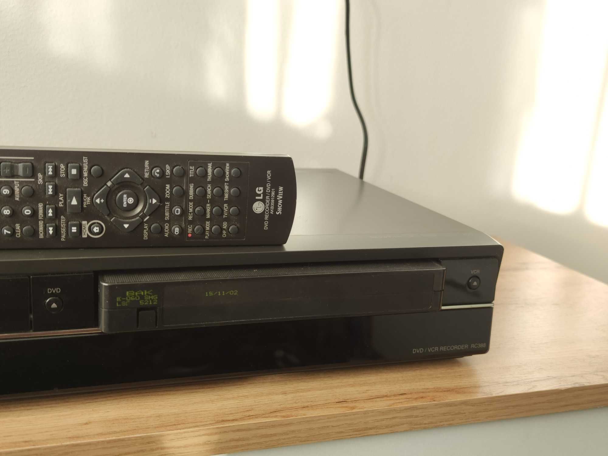 LG RC388 nagrywarka DVD/VHS combo HiFi + Pilot. Przegraj stare kasety