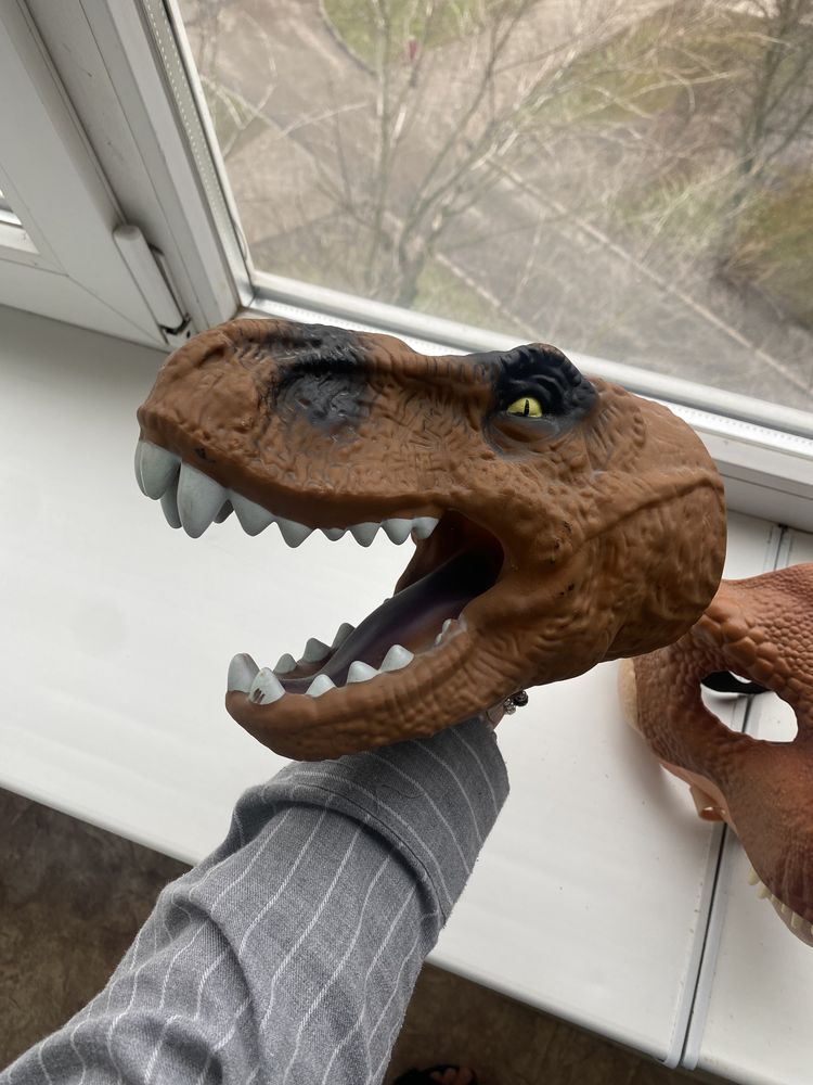 Маска динозавра , динозавр на руку , jurassic world tyrannosaurus rex