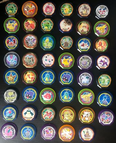 Lote de 47 Tazos Pokémon NOX (Vários graus de conservação)
