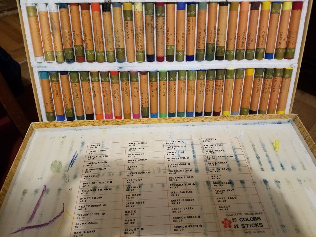 Пастель масляная художественная ,Япония Сакура 52цветов,  подрамники