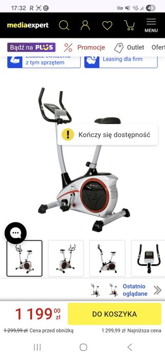 Rowerek stacjonarny treningowy magnetyczny jak NOWY duży AL1  9KG