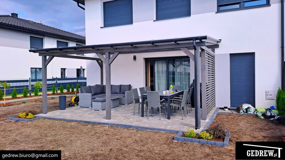 zadaszenie tarasu tarasowe zadaszenie nad tarasem patio pergola 6,3x4m