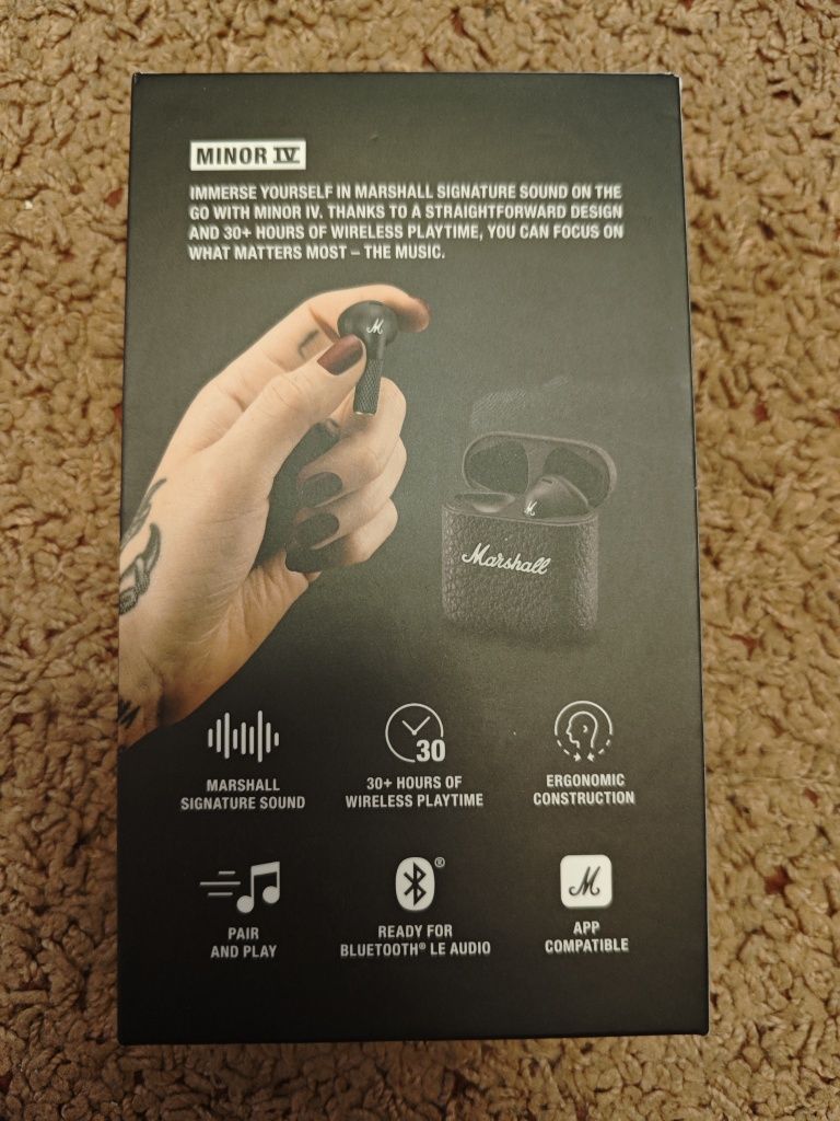 Навушники з мікрофоном Marshall Minor IV Black (1006653)