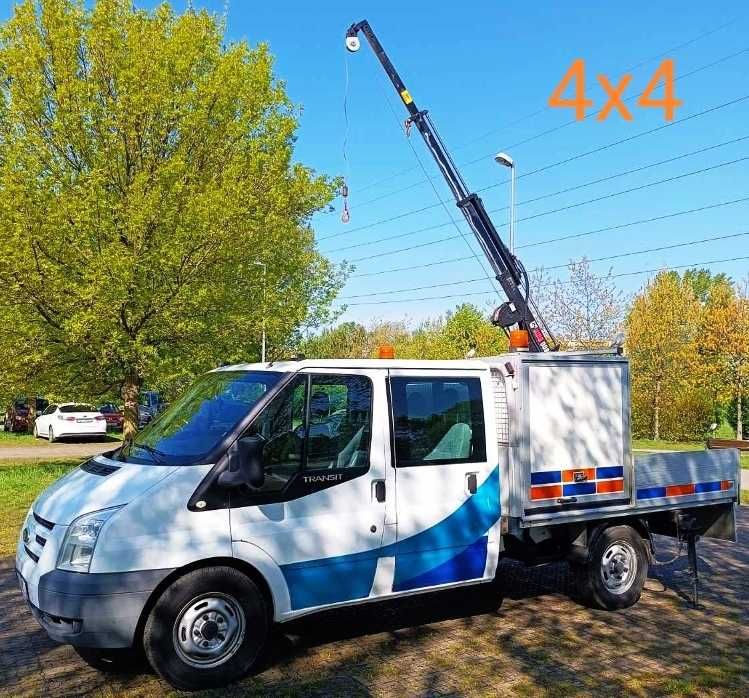 Ford Transit T350 4x4 HDS Hiab 008 z Wciągarka Brygadówka DOKA 190tys