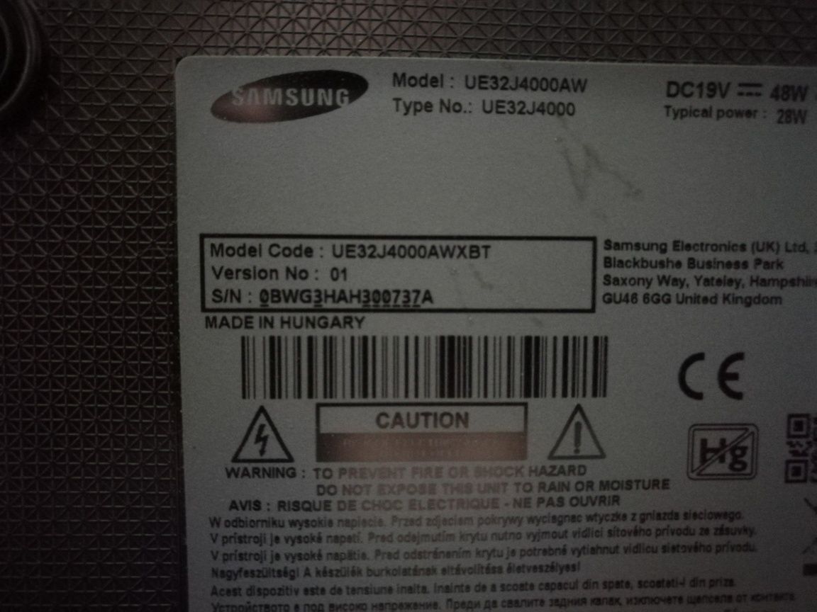 Uszkodzony Samsung UE32J4000AW Płyta Zasilacz