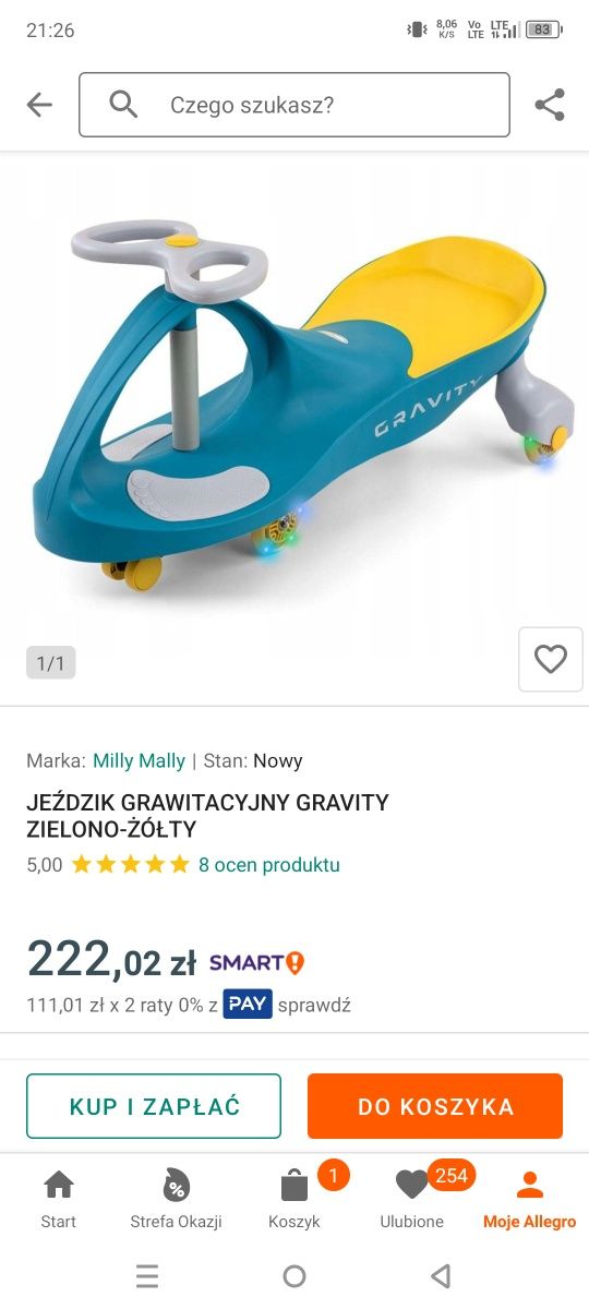 Jeździk grawitacyjny