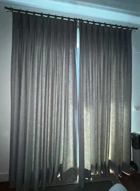 Cortinado cinzento - 2 unidades (1 par)