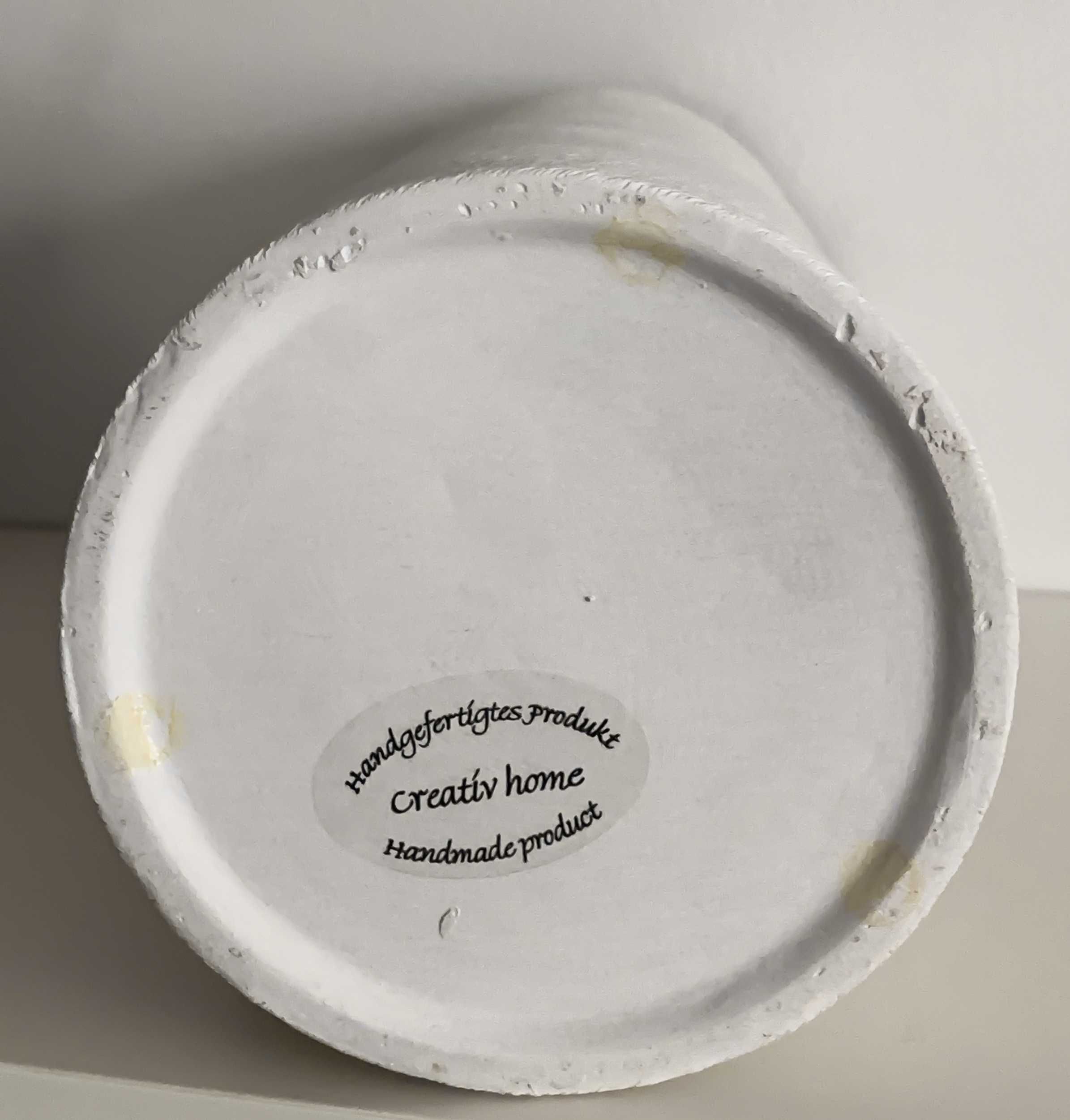 Wazon ceramiczny ceramika szary rękodzieło 25x11 cm