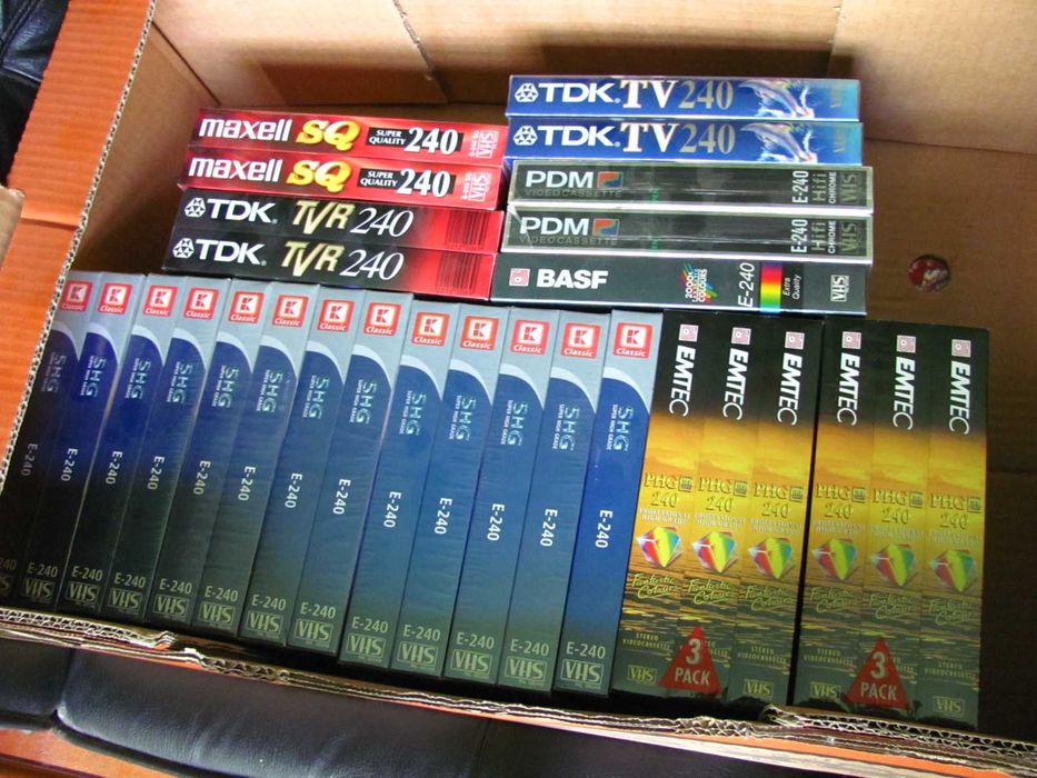 Kaseta kasety video VHS 240min BASF TDK MAXELL PDM EMTEC - nowe