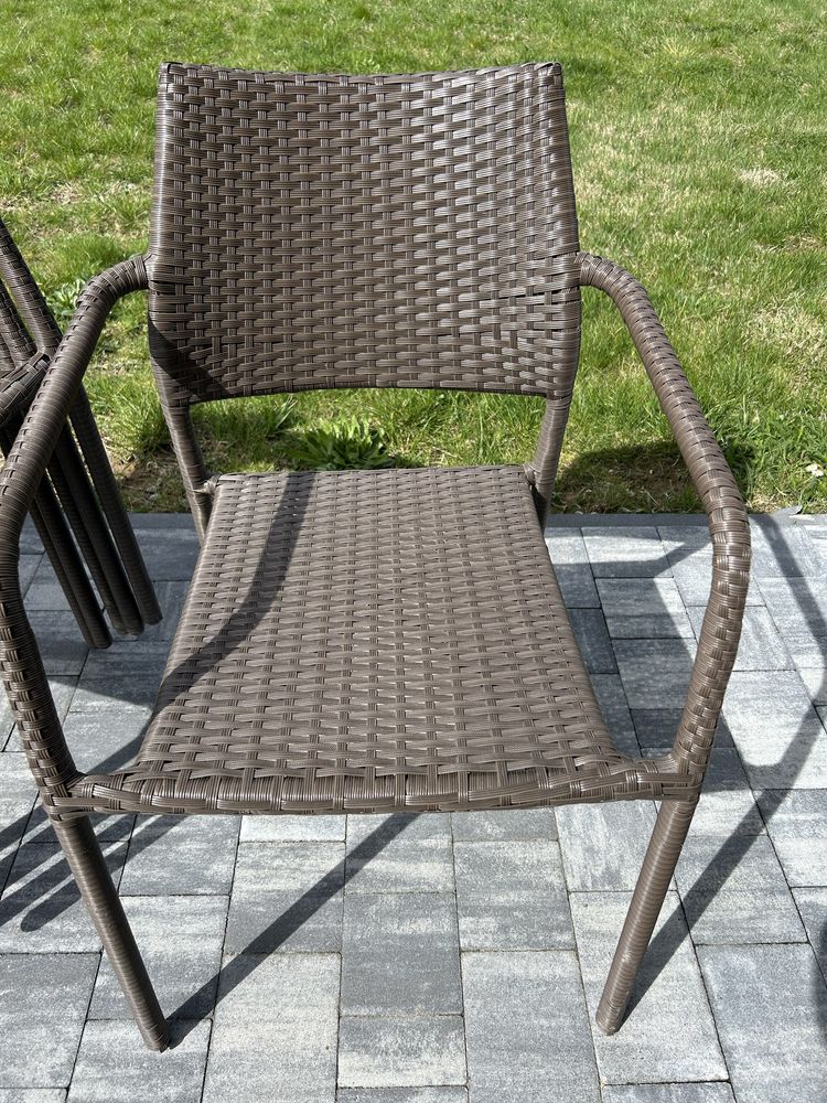 Krzesła ogrodowe tattanowe brązowe