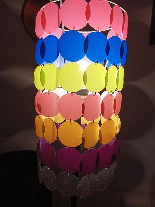 Candeeiro handmade colorido 76cm