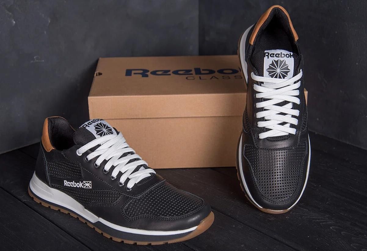 Кроссовки с перфорацией мужские Reebok летние черные