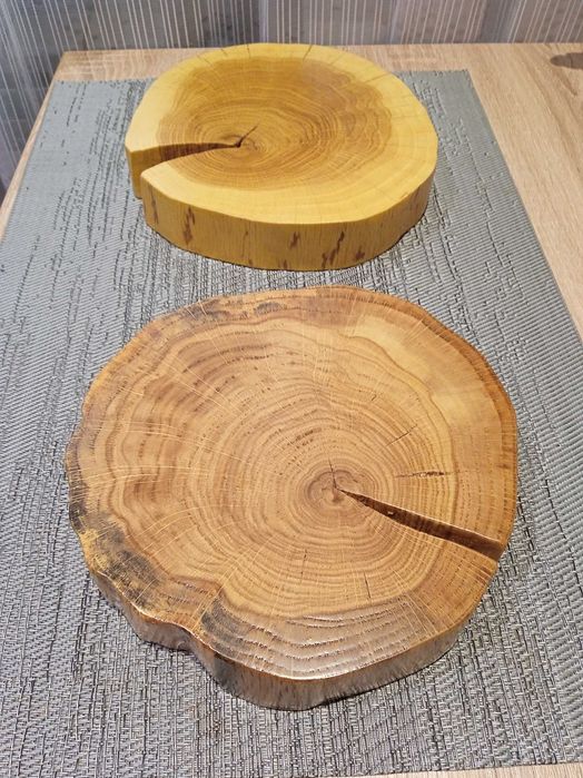 Plastry z drewna Dębu 1 szt. 20 zł.