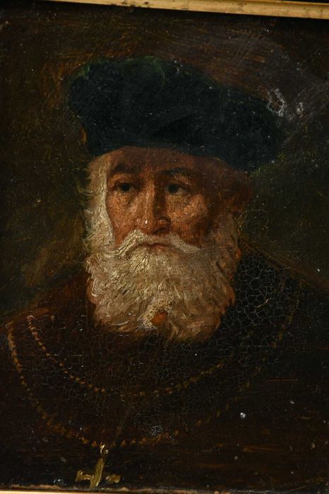 Portret olejny na desce XVIII w.