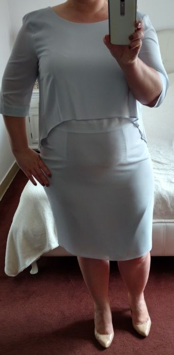 Sukienka szara, elegancka, r.48